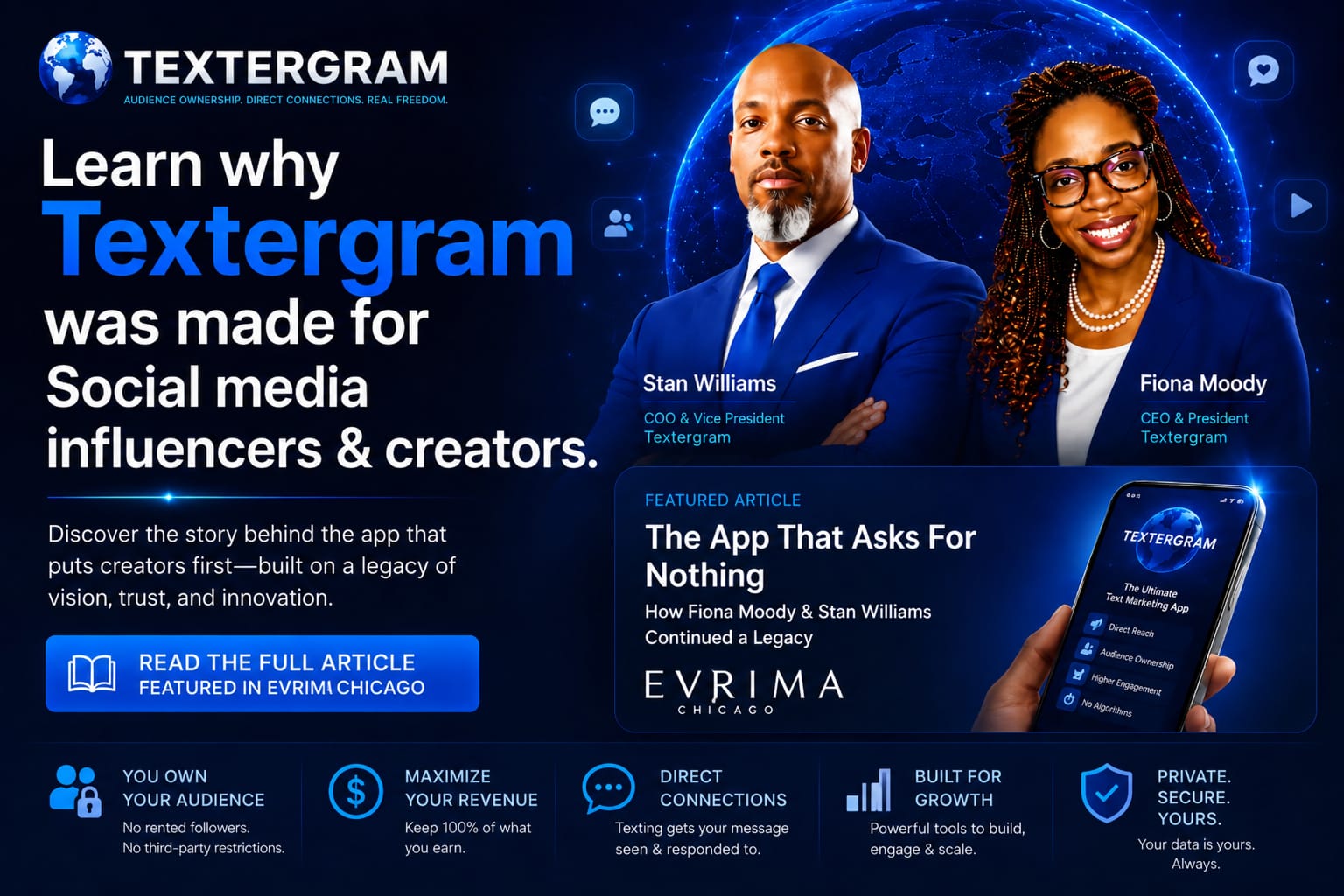Learn why Textergram was made for social media influencers and creators — read the full article featured in Evrim Chicago